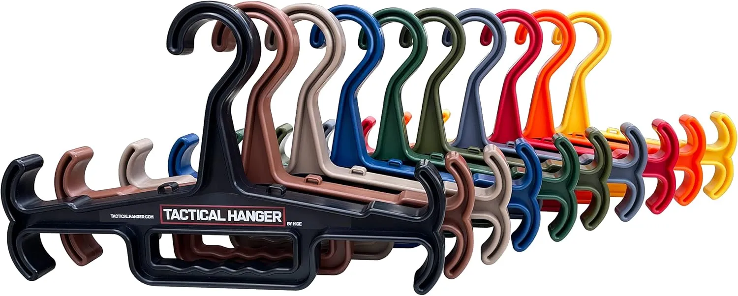 Tactical Hanger by HICE | Set of 2 | Original Heavy Duty Standard Hanger | 200 lb Load Capacity | Durable High Impact Resin | Body Armor, Police, Military Gear, Scuba, Survival Equipment (Navy Blue)