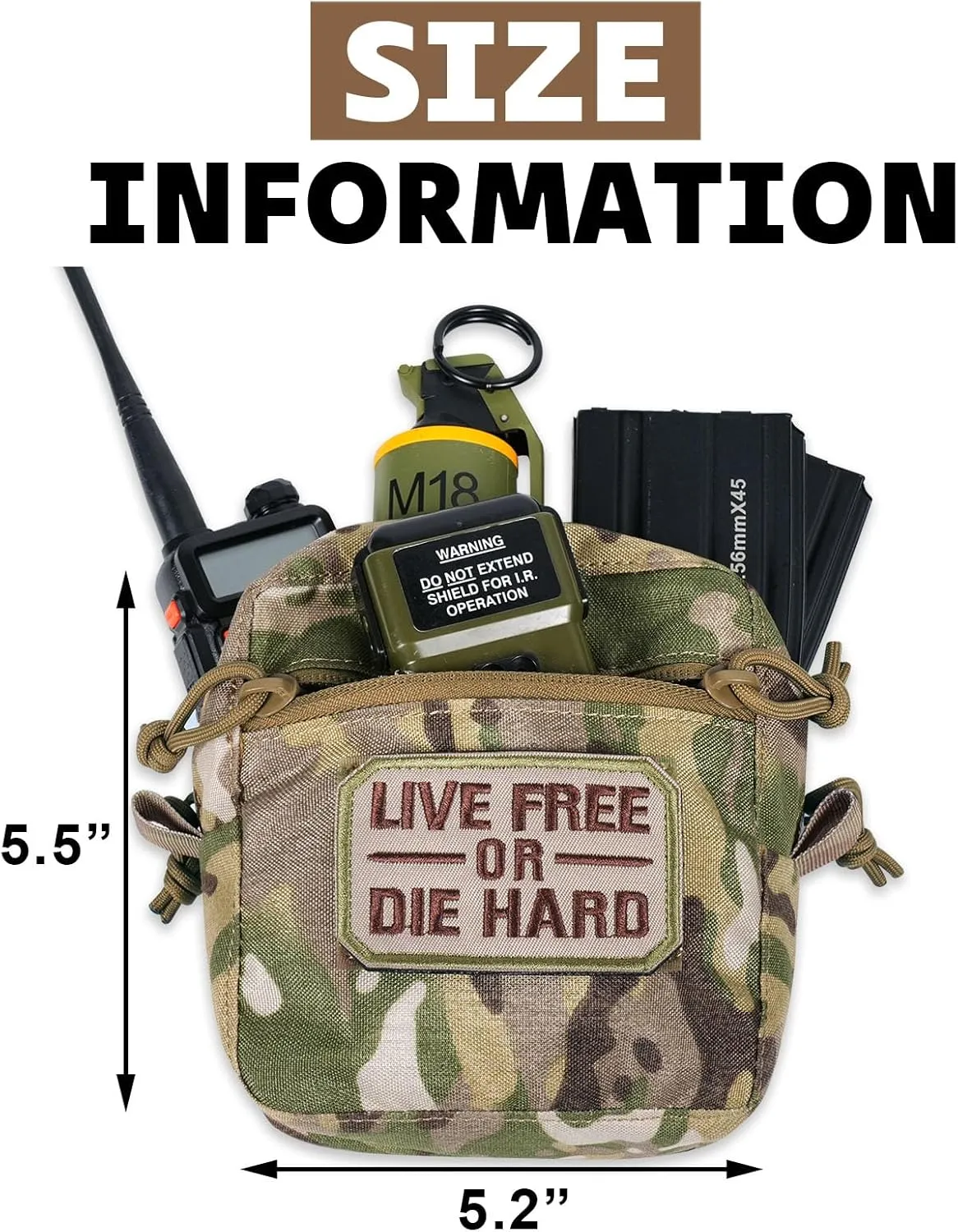 Tactical Molle Admin Pouch,Small GP General Purpose Pouches with Loop Panel for Vest,Gun Belts,Backpack etc.