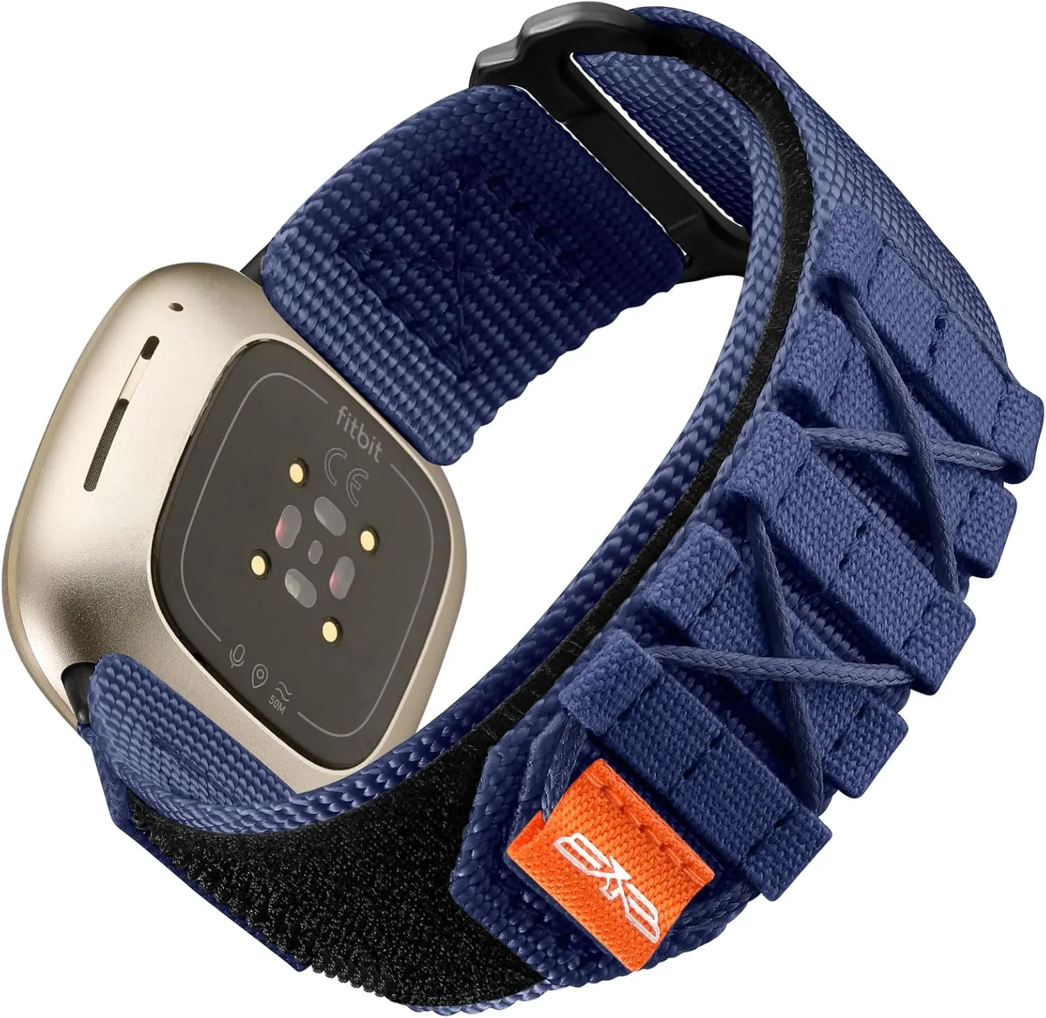 Tactical Rugged Bands Compatible with Fitbit Versa 4 Bands/Versa 3/Sense 2/Sense, Soft Durable Military Nylon Solo Loop Sport Straps