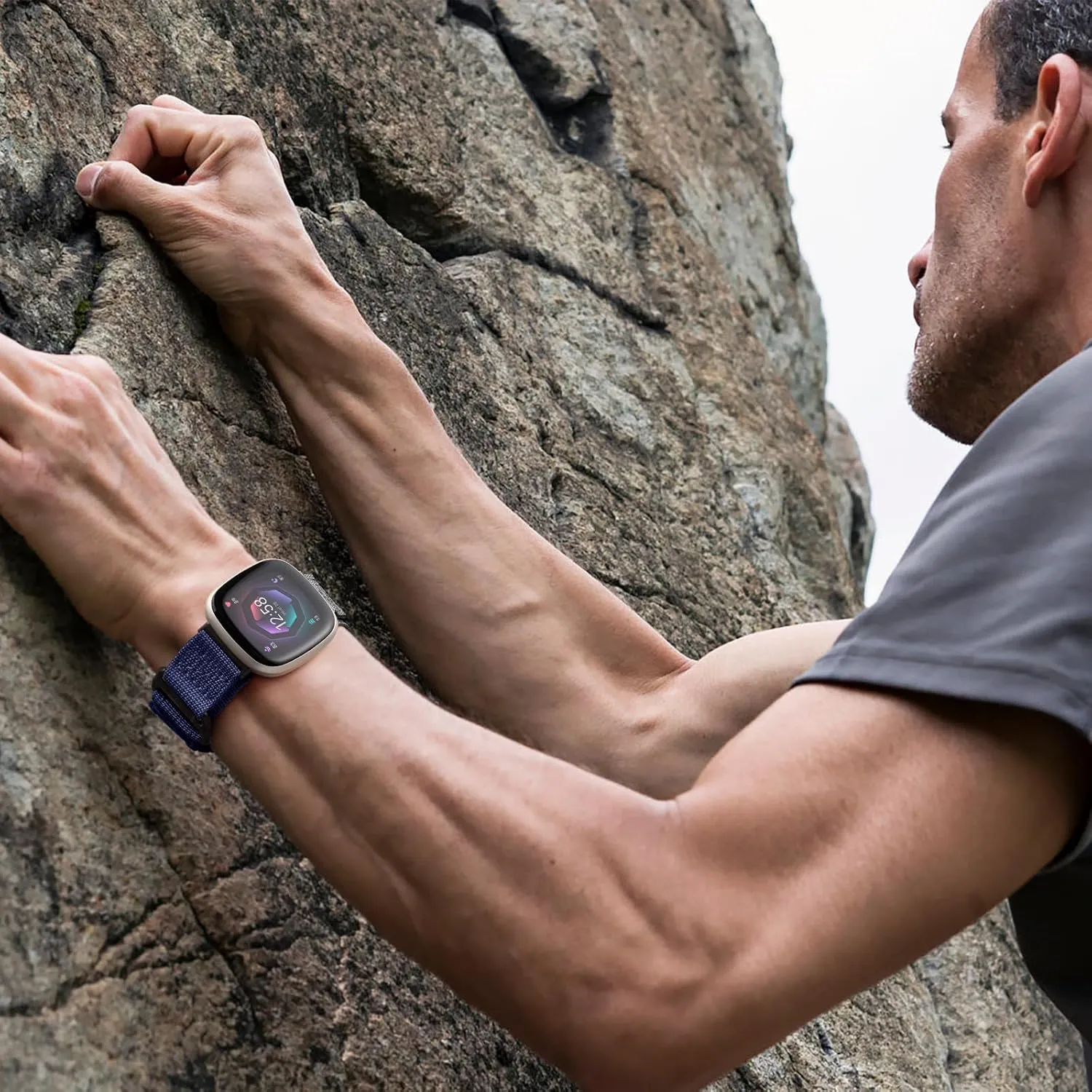 Tactical Rugged Bands Compatible with Fitbit Versa 4 Bands/Versa 3/Sense 2/Sense, Soft Durable Military Nylon Solo Loop Sport Straps
