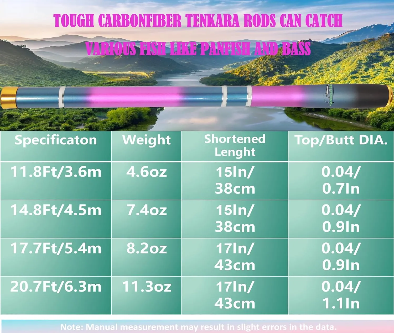 Tenkara Rod Tenkara Fishing Rod Kit 20FT-Fly Fishing Combo Premium Carbon Fiber Telescopic Fly Fishing Rod Combo with Tenkara Pole, Line, and Fishing Accessories