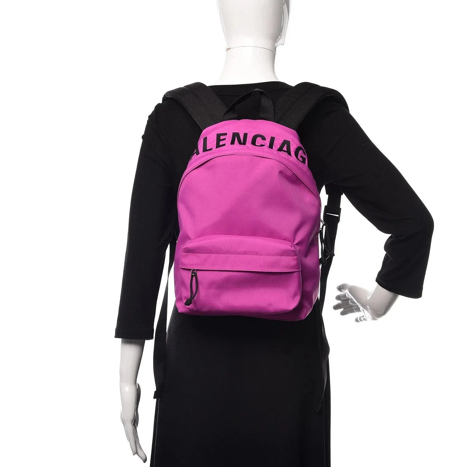 The Balenciaga Logo Wheel Sport Nylon Pink Backpack