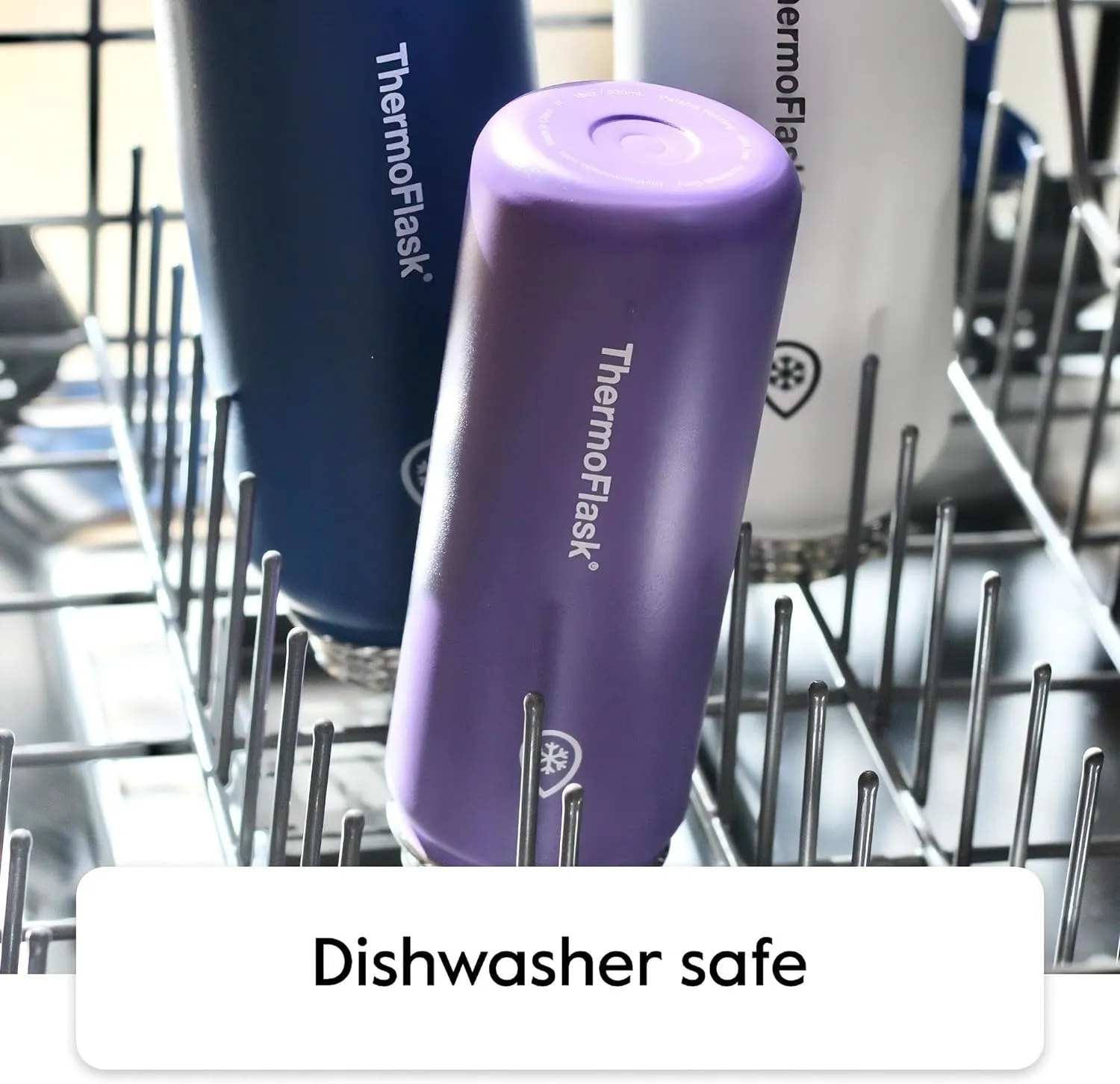 ThermoFlask 24 oz Double Wall Vacuum Insulated Stainless Steel Water Bottle with Spout and Straw Lids, Plum