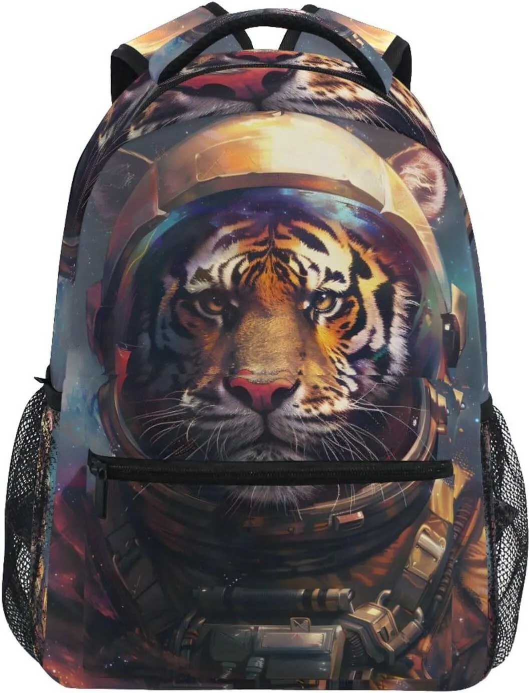 Tiger Astronaut Animal Head Backpacks for Girls Boys School Backpack Kids Bookbag 3rd 4th 5th Grade Elementary Students Daypacks Travel Laptop Shoulder Bag