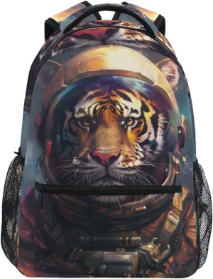 Tiger Astronaut Animal Head Backpacks for Girls Boys School Backpack Kids Bookbag 3rd 4th 5th Grade Elementary Students Daypacks Travel Laptop Shoulder Bag