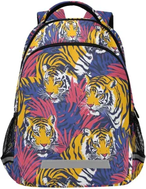 Tiger Foliage School Backpack for boys girls Bookbag for College Travel Backpacks with Laptop Compartment