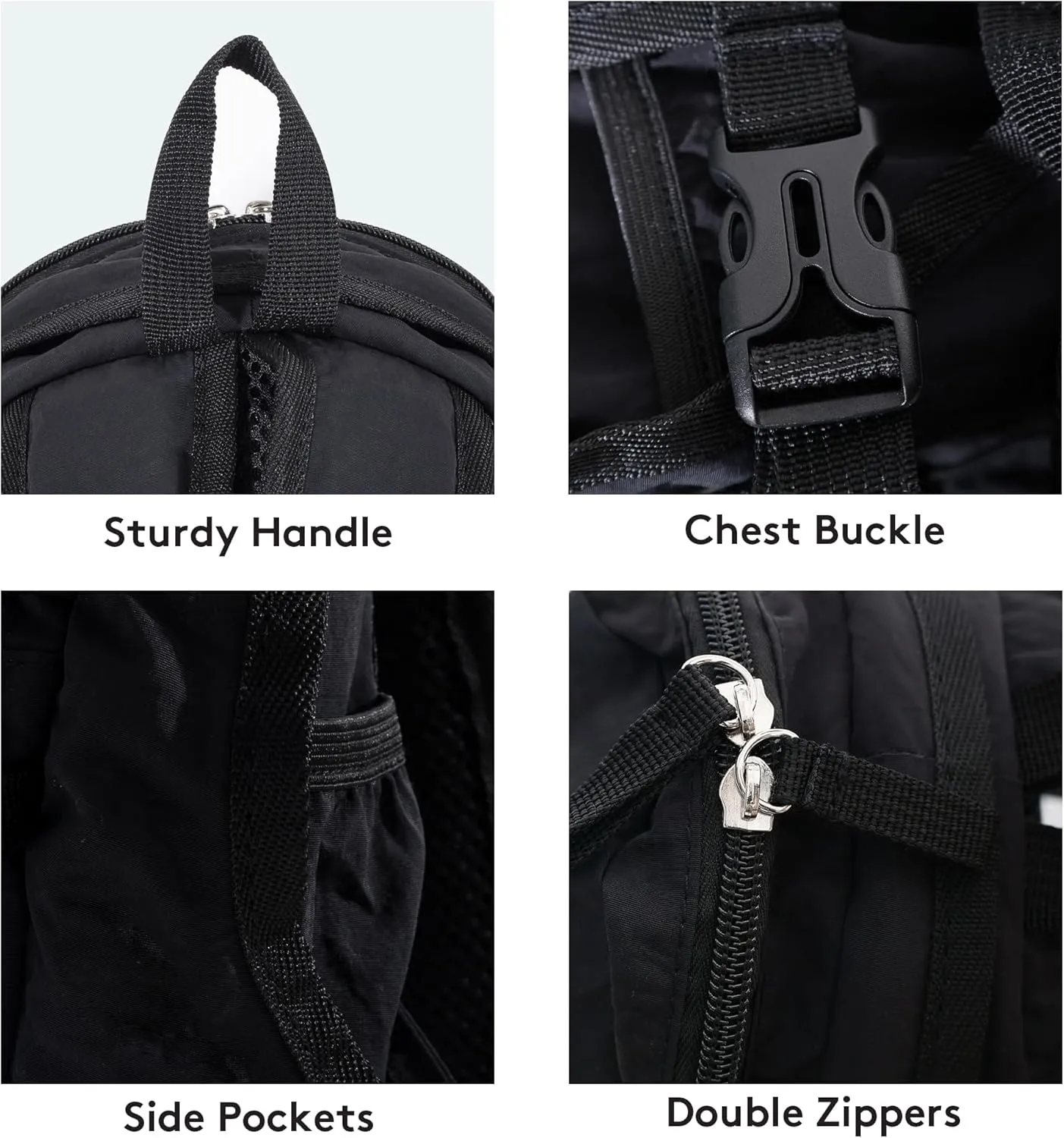 Tilami Mini Backpack for Women and Kids, 12inch Casual Daypack Backpacks for Travel,Black