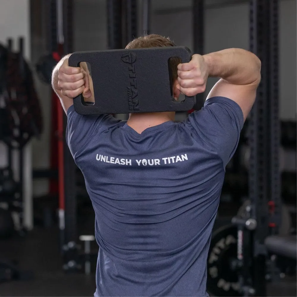 Titan Fitness Cast Iron Ruck Weight Plate, Backpack Weight Training, Single Wide Handle, Round Corners Smooth Edges, Ideal for Resistance Training, Strengthen Posture Stability