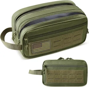 Toiletry Bag for Men, Tactical Dopp Kit Military Hygiene Bag Mens Toiletry Travel Bag MOLLE EDC Pouch Small Toiltries Travel Bathroom Shaving Kit Shower Bags