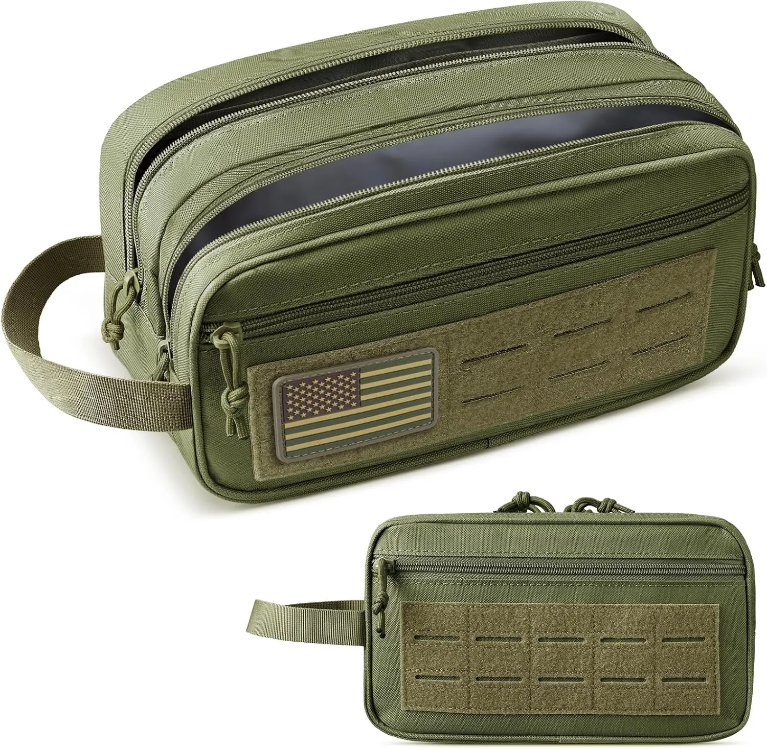 Toiletry Bag for Men, Tactical Dopp Kit Military Hygiene Bag Mens Toiletry Travel Bag MOLLE EDC Pouch Small Toiltries Travel Bathroom Shaving Kit Shower Bags