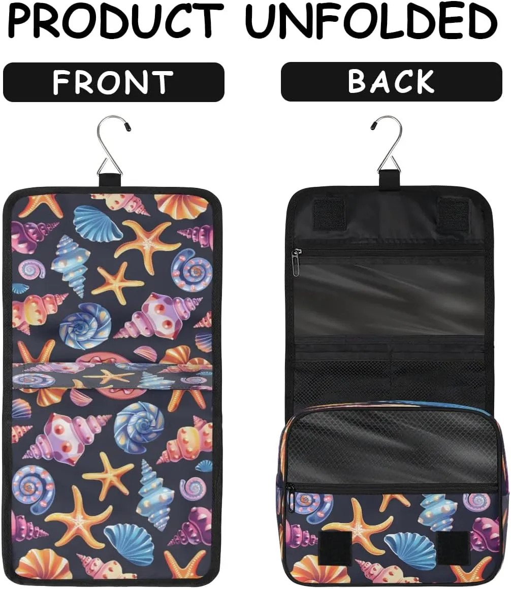 Toiletry Bag Hanging Toiletry Bag Travel Essentials Makeup Bag Travel Size Toiletries Bag Beautiful Shell Starfish Travel Essentials For Women Travel Containers For Toiletries