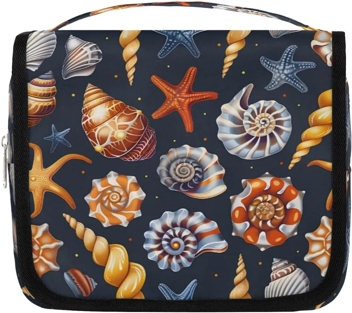 Toiletry Bag Hanging Toiletry Bag Travel Essentials Makeup Bag Travel Size Toiletries Bag Ocean Shell Starfish Travel Essentials For Women Travel Containers For Toiletries