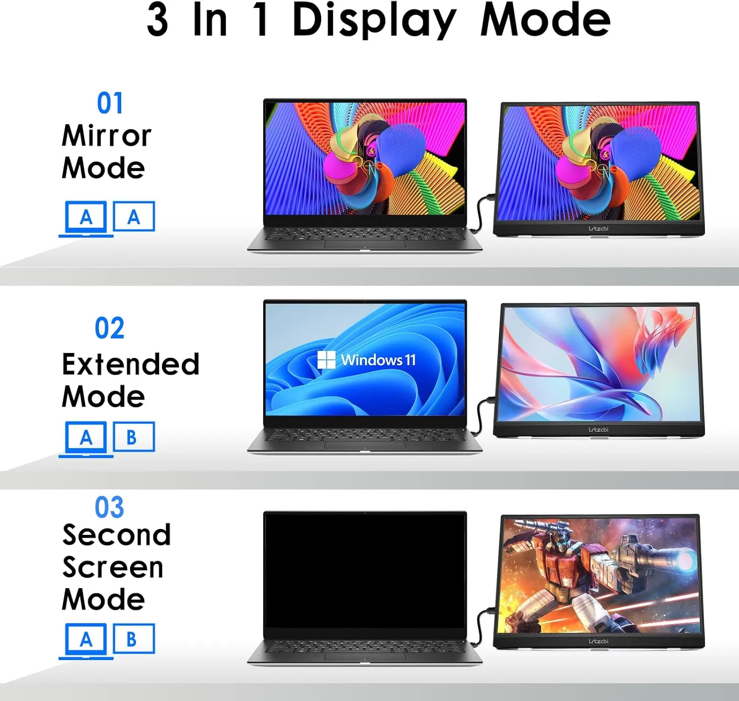 Touchscreen Portable Monitor 14 Inch, HDR 1080P IPS Touch Screen PC with HDMI USB C Port, Travl Monitor for Laptop Phone Mac,Xbox, Built in Speakers