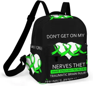 Traumatic Brain Injury Awareness Backpacks Laptop Mini Backpacks for Women Travel Shoulder Bag Bookbag Rucksack Daypack 10 Inch