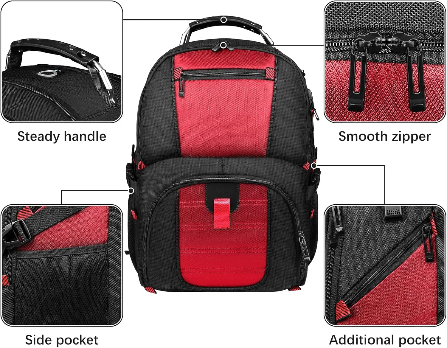 Travel Backpack for Men, 17.3 Inch Large Laptop Backpacks for Women, Large Capacity Laptop Computer College Backpack TSA Airline Approved Business Bag, Red