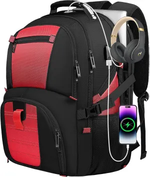 Travel Backpack for Men, 17.3 Inch Large Laptop Backpacks for Women, Large Capacity Laptop Computer College Backpack TSA Airline Approved Business Bag, Red