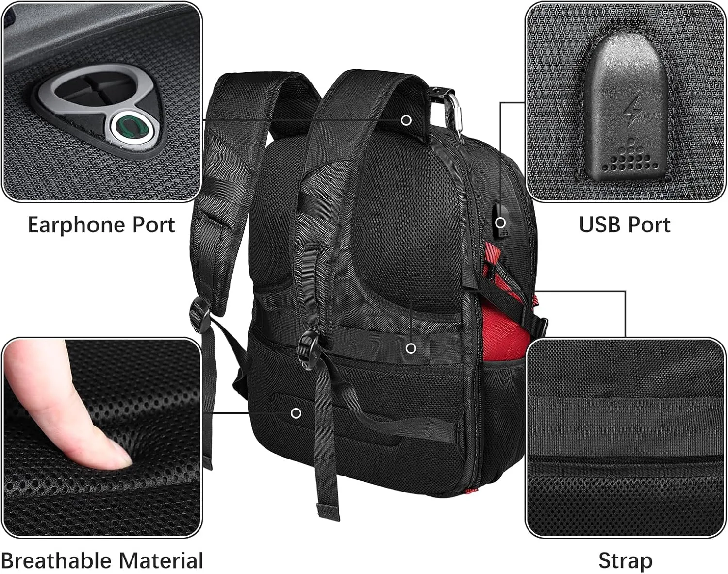 Travel Backpack for Men, 17.3 Inch Large Laptop Backpacks for Women, Large Capacity Laptop Computer College Backpack TSA Airline Approved Business Bag, Red
