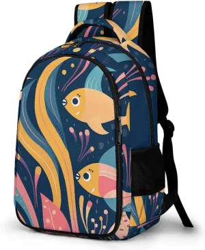 Travel Backpack for Men Women Carry On Backpack 15.6 Inch Laptop Backpack A School of Eels Work Business Backpacks