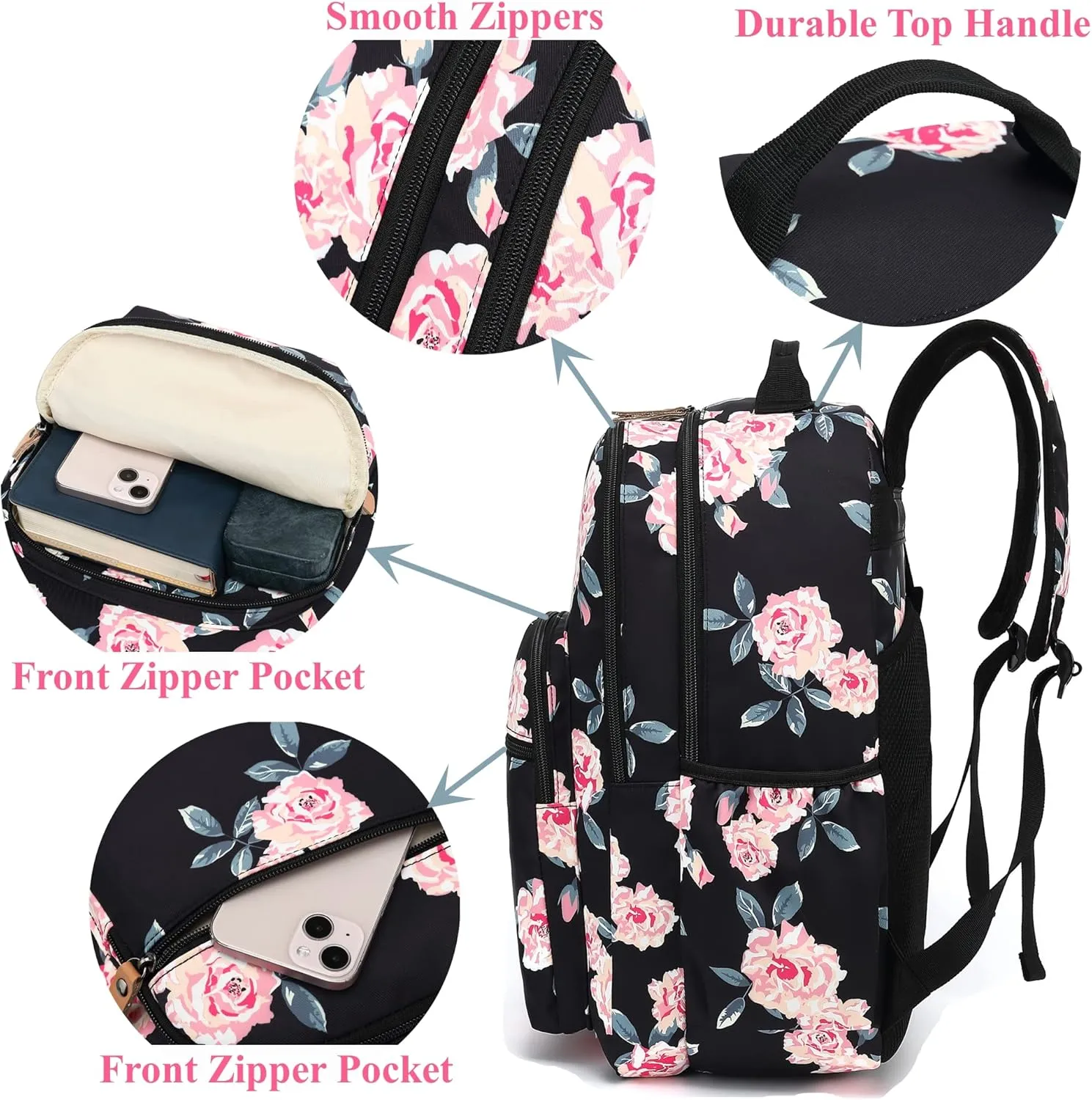 Travel Backpack for Women Laptop Backpack Water Resistant College Stylish Backpacks Dapack Shoulder Carry On Bag Geometry Black