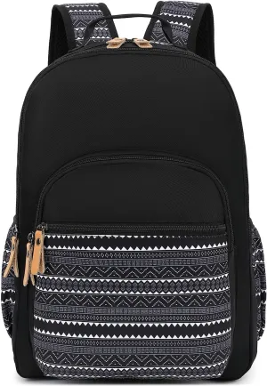 Travel Backpack for Women Laptop Backpack Water Resistant College Stylish Backpacks Dapack Shoulder Carry On Bag Geometry Black