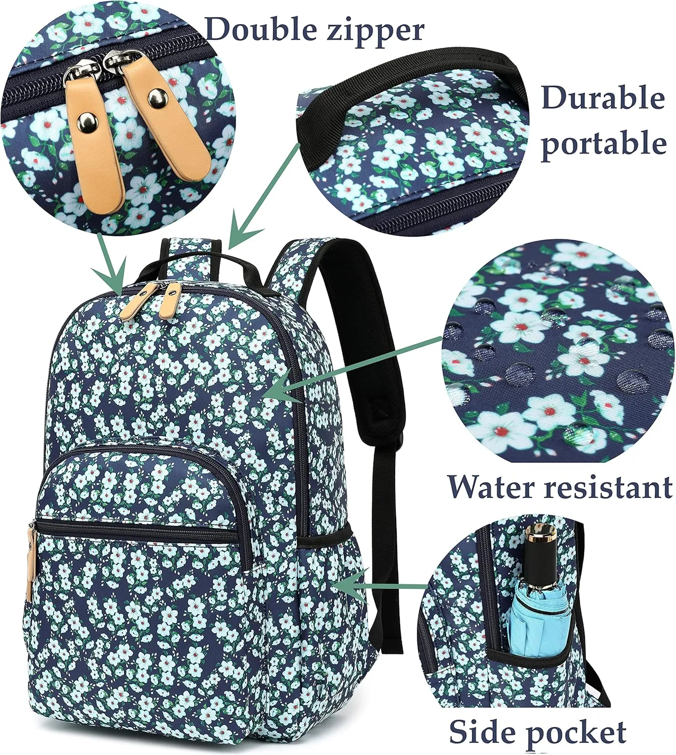 Travel Backpack for Women Laptop Backpack Water Resistant Stylish Backpacks College Dapack Cute Shoulder Carry On Bag Black
