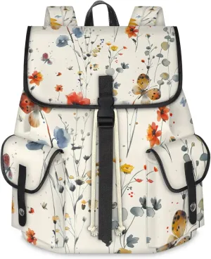 Travel Backpack For Women Men, Sedentary Butterfly Laptop Backpacks Rucksack Large Capacity Vintage Backpack Drawstring Backpack Casual Bookbags Water Resistant Daypack Bags For Outdoor Camping