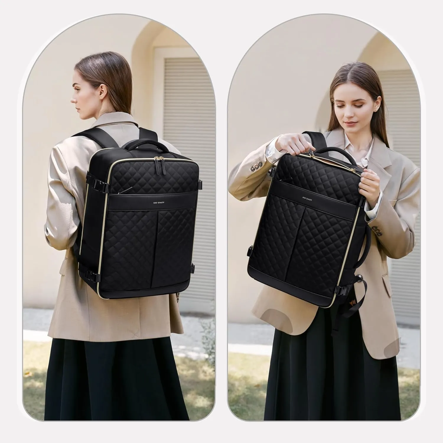 Travel Backpack for Women,Carry On Backpack 17Inch Laptop Backpack Women Casual Daypack for Weekender Business,40L,Black