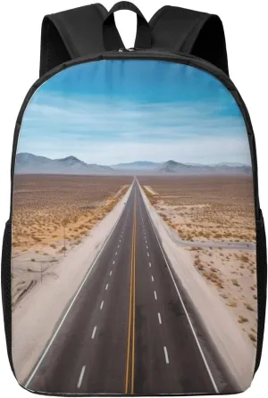 Travel Backpack Lightweight Carry On Shoulder Backpacks Waterproof Casual Daypacks Freeway Highway Road In The Desert Laptop Bag For Women Men