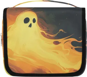 Travel Hanging Toiletry Bag for Women Men Halloween Monster Flame Cosmetic Bag Waterproof Makeup Organizer for Accessories, Shampoo, Full Sized Container, Toiletries for Bathroom Shower