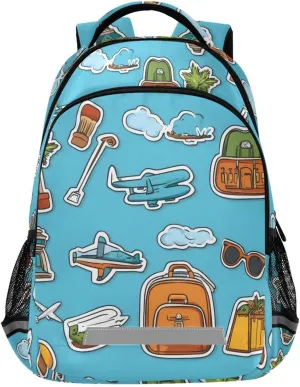 Travel Sticker School Backpack for boys girls Bookbag for College Travel Backpacks with Laptop Compartment