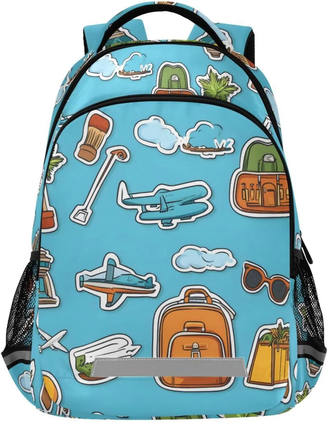 Travel Sticker School Backpack for boys girls Bookbag for College Travel Backpacks with Laptop Compartment