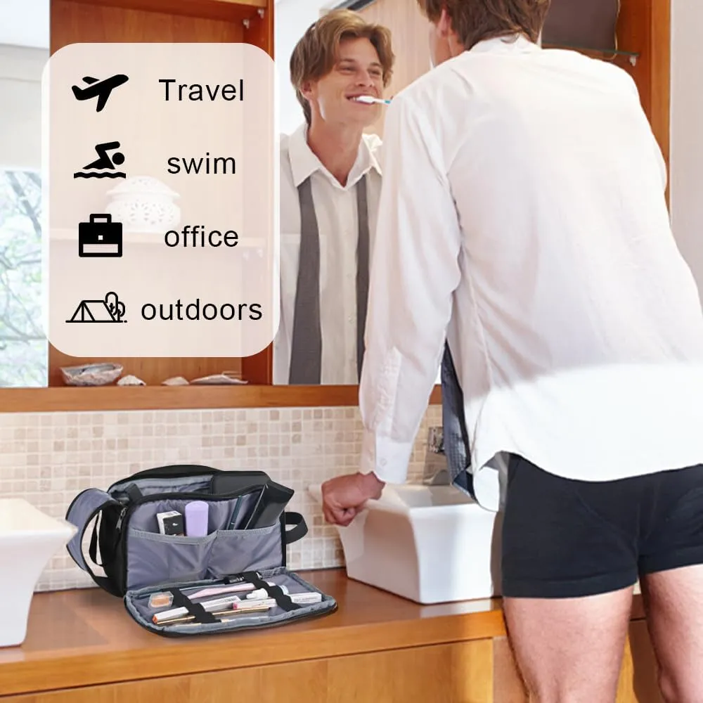 Travel Toiletry Bag for Men Toiletry Bag Dopp Kit Water-resistant Shaving Bag Large Travel Toiletry Organizer Travel Essentials Black