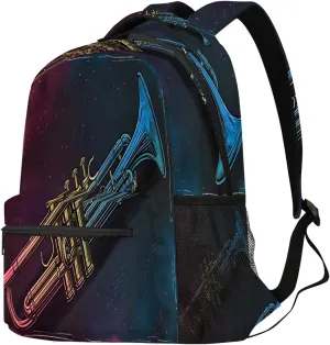 TropicalLife Trumpet Music 18 Inch Travel Laptop Backpack for Women Men Large Business Travel Rucksack Waterproof Casual Daypack