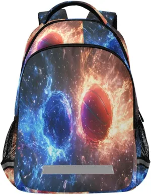 Two Basketballs Collide Backpacks for Kids School Bag Student Backpack Bookbag For Boys Girls Casual Bag