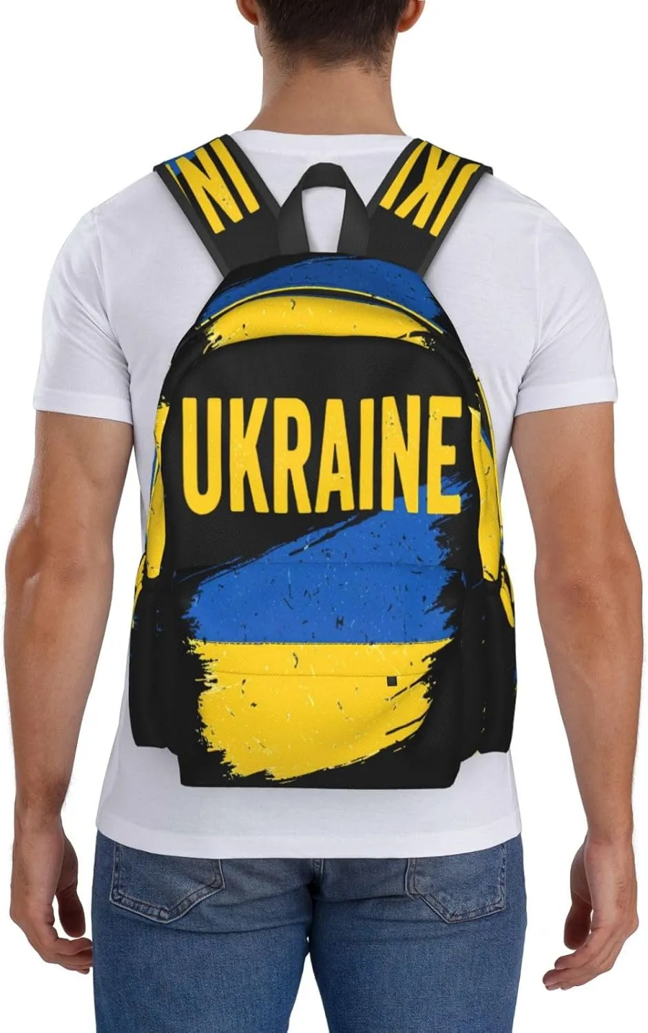 Ukraine Ukrainian Flag Laptop Backpack Work Travel Backpacks Business Rucksack Casual Outdoor Daypack with Adjustable Strap Bags for Sports Office Gym Hiking