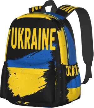 Ukraine Ukrainian Flag Laptop Backpack Work Travel Backpacks Business Rucksack Casual Outdoor Daypack with Adjustable Strap Bags for Sports Office Gym Hiking