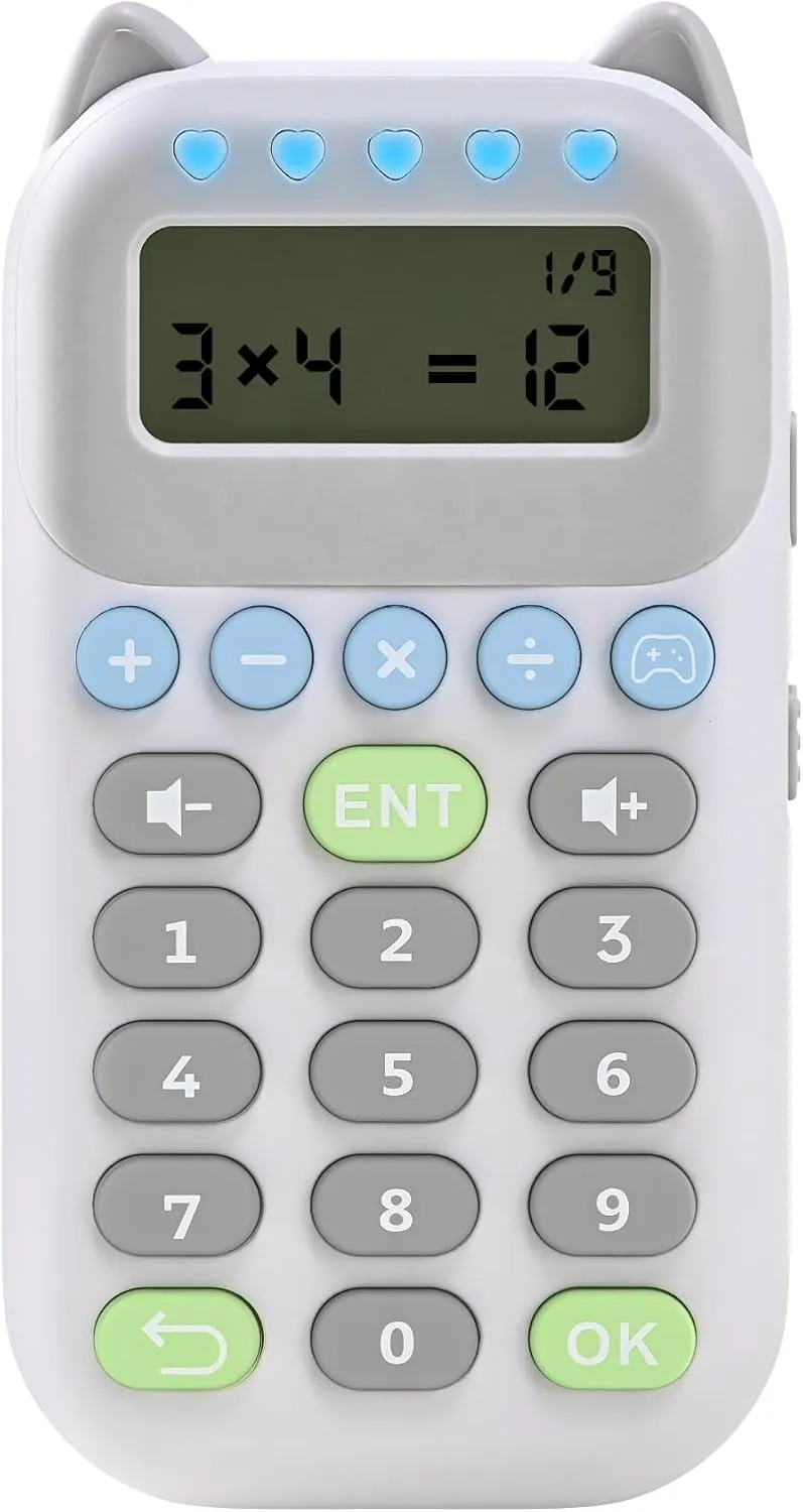 Umimile Math Games for Kids - STEM Toy with Add/Sub/MUL/Div, Rechargeable Travel Device, 4 Modes