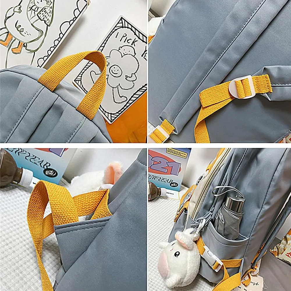 UNICOLD Kawaii Backpack With Cute Accessories Large Capacity Aesthetic Cartoon Bag (White)