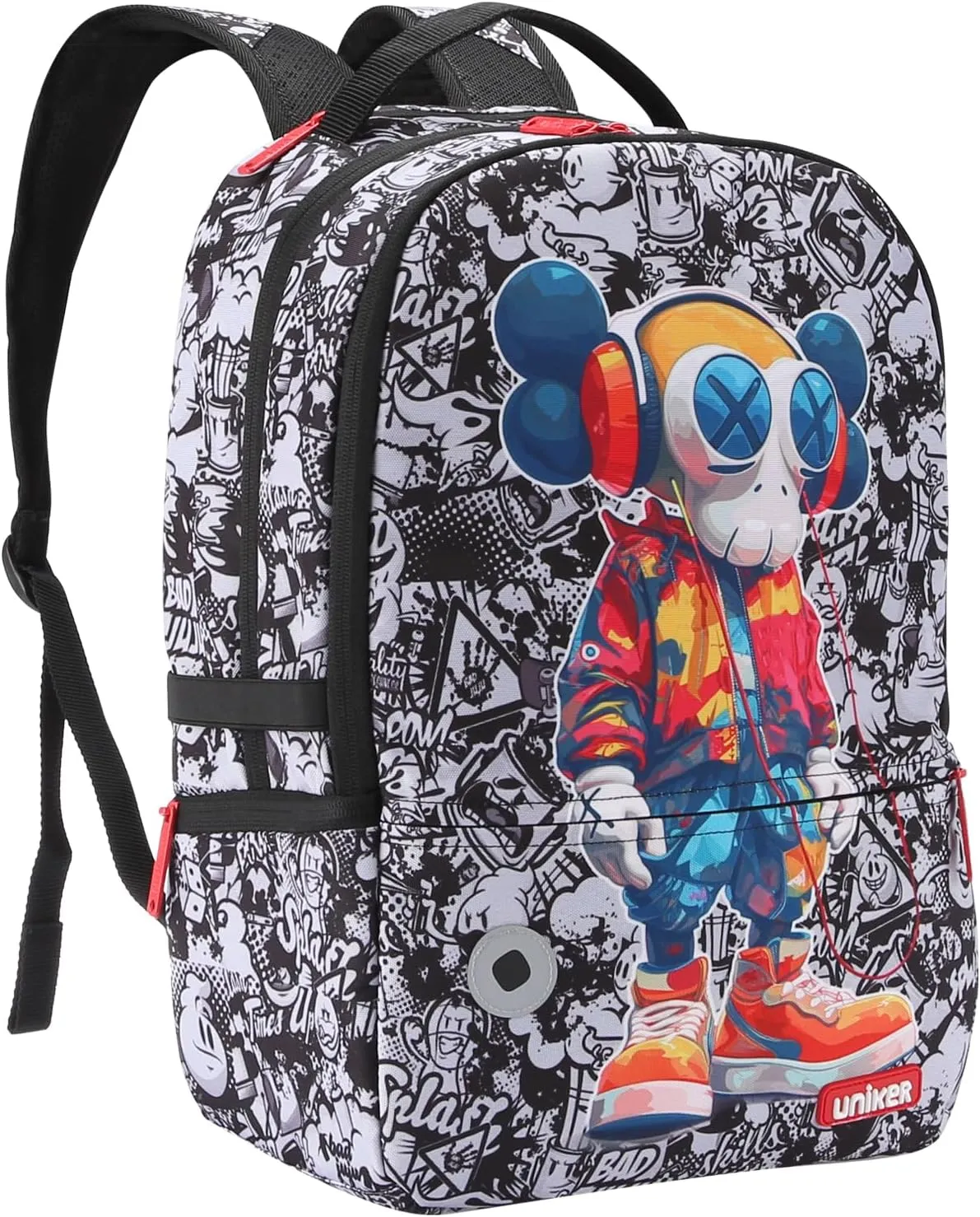 UNIKER Graffiti Backpack for School,Casual Daypack,Designer Laptop Backpack for 15.6 Inch Laptop