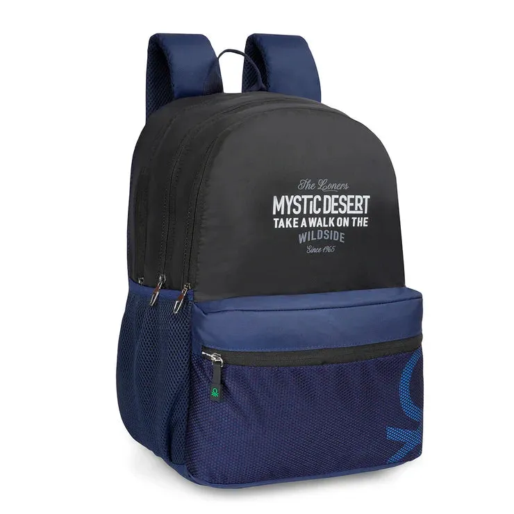 United Colors of Benetton Wilder Back to School Backpack Black Navy