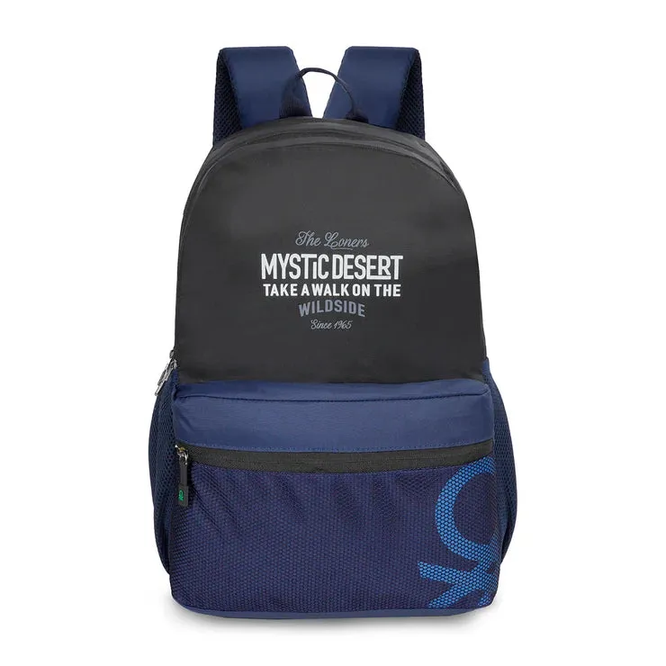 United Colors of Benetton Wilder Back to School Backpack Black Navy
