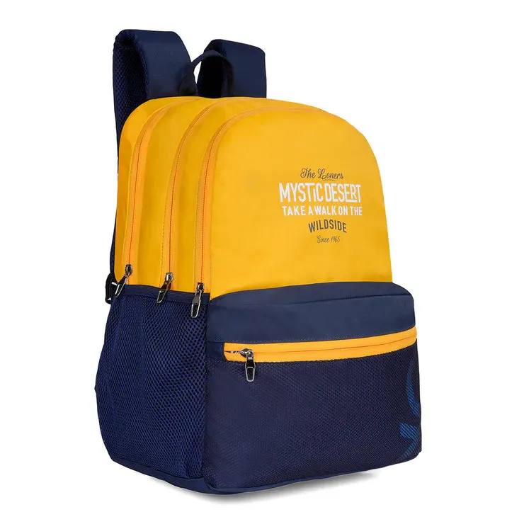 United Colors of Benetton Wilder Back to School Backpack Yellow Navy