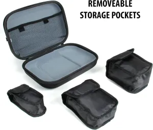 USA Gear Hard Shell Spotting Scope Travel Organizer Case with Removable Pouches & Weather Resistant Exterior - Compatible with Roxant Blackbird, Vortex Optics Solo Monocular & More - Black