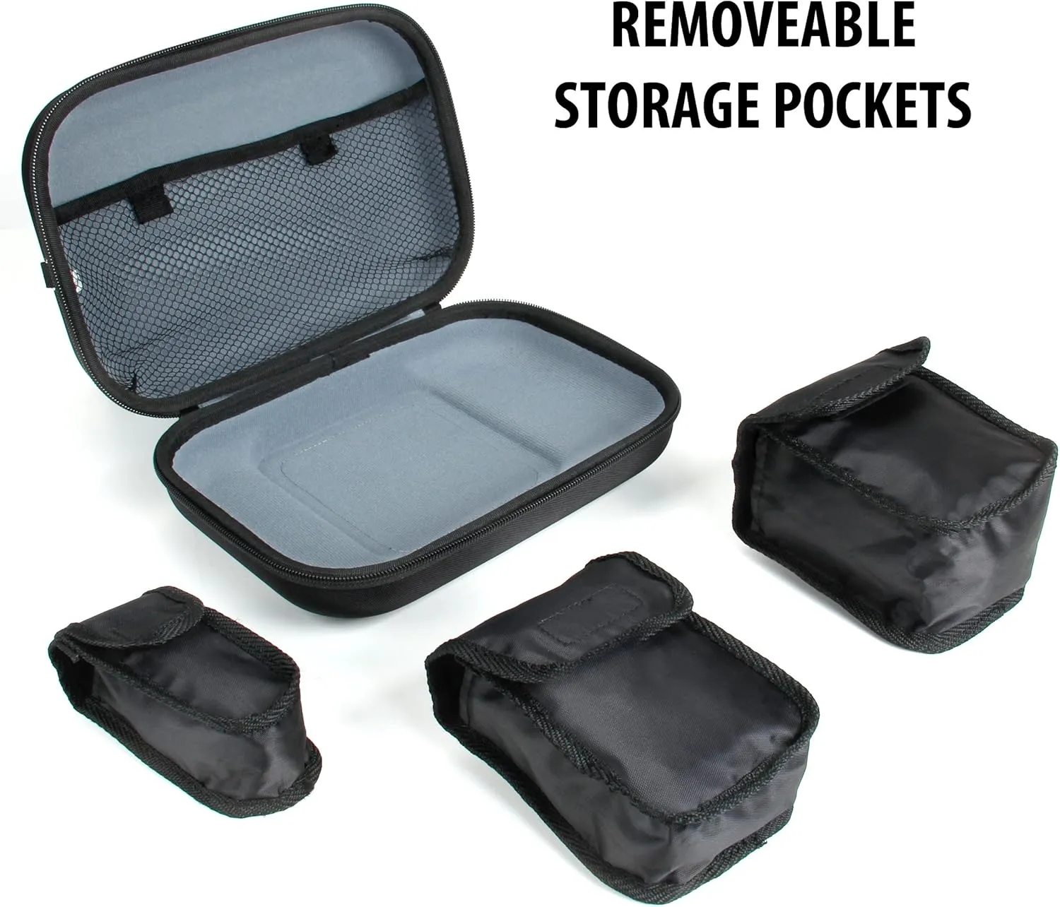 USA Gear Hard Shell Spotting Scope Travel Organizer Case with Removable Pouches & Weather Resistant Exterior - Compatible with Roxant Blackbird, Vortex Optics Solo Monocular & More - Black