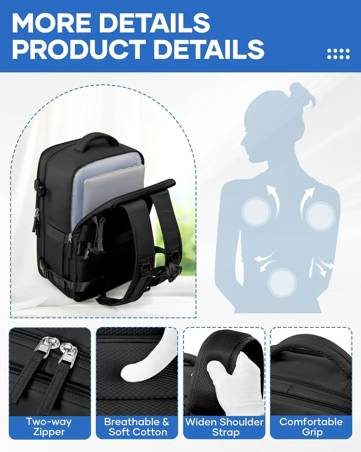 Vacuum Backpack Travel With Pump, Airback Personal Item Travel Backpack with Vacuum System, Waterproof Seal Compression bags, Carry on Flight Approved Backpack Black（With Air Pump）