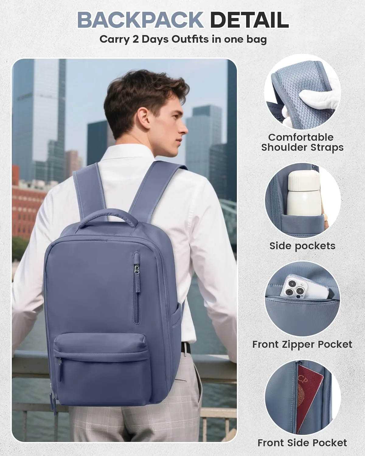Vacuum Seal Backpack for Travel with Air Pump Vacpack Airback Carry on Flight Approved Compression Daypack Laptop Space Saver Bags Storage with Vacuum System 18x14x8 inches Travel Bag Women JewelBlue