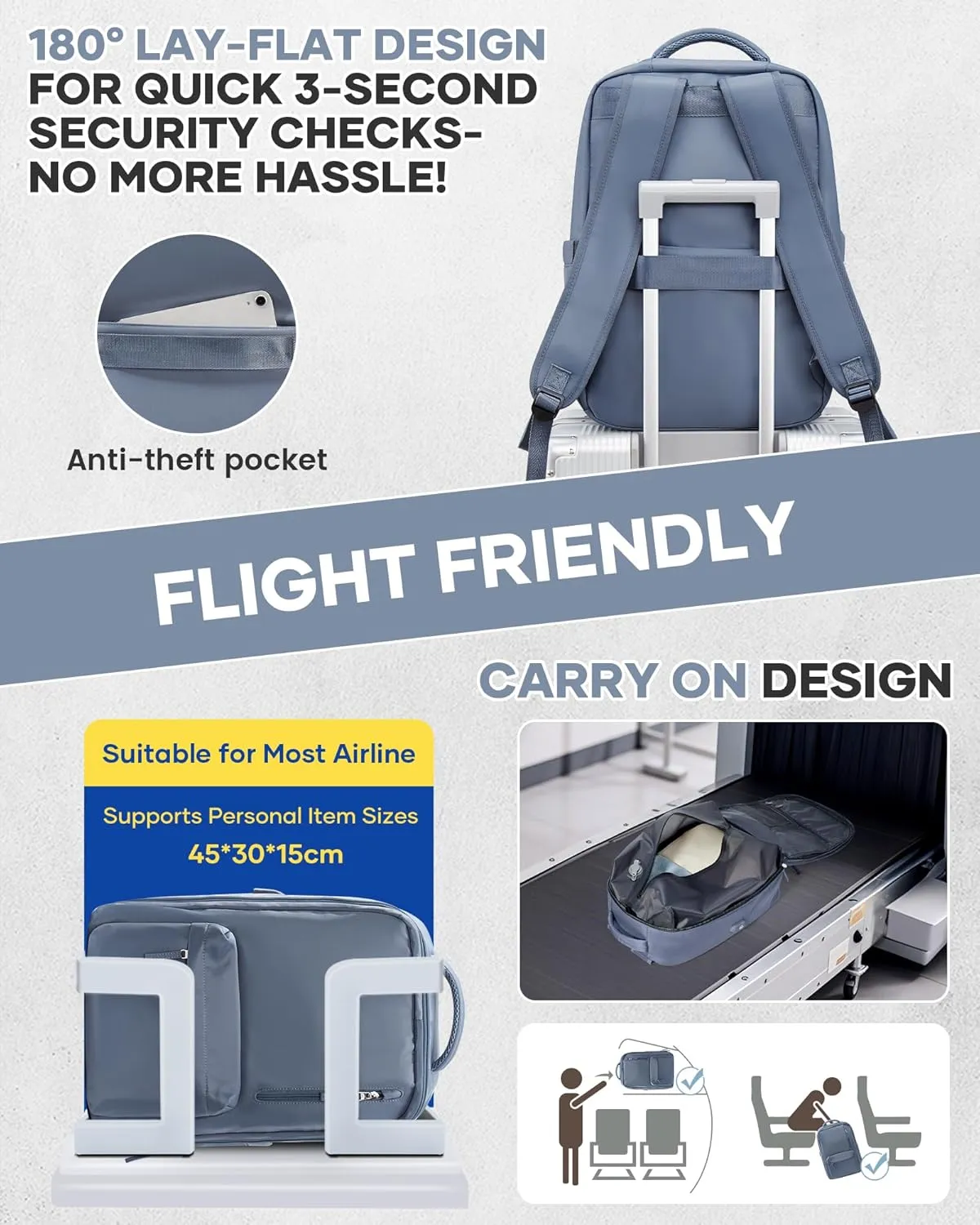 Vacuum Seal Backpack for Travel with Air Pump Vacpack Airback Carry on Flight Approved Compression Daypack Laptop Space Saver Bags Storage with Vacuum System 18x14x8 inches Travel Bag Women JewelBlue