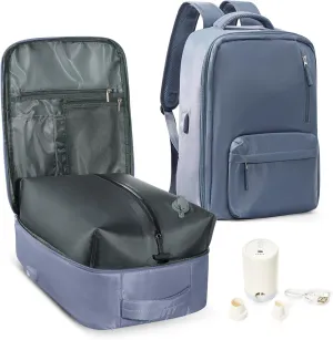 Vacuum Seal Backpack for Travel with Air Pump Vacpack Airback Carry on Flight Approved Compression Daypack Laptop Space Saver Bags Storage with Vacuum System 18x14x8 inches Travel Bag Women JewelBlue