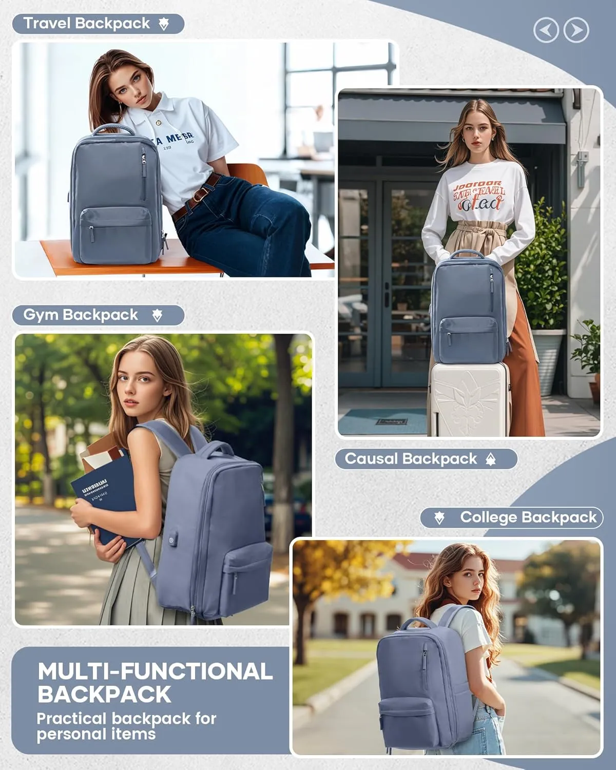 Vacuum Seal Backpack for Travel with Air Pump Vacpack Airback Carry on Flight Approved Compression Daypack Laptop Space Saver Bags Storage with Vacuum System 18x14x8 inches Travel Bag Women JewelBlue