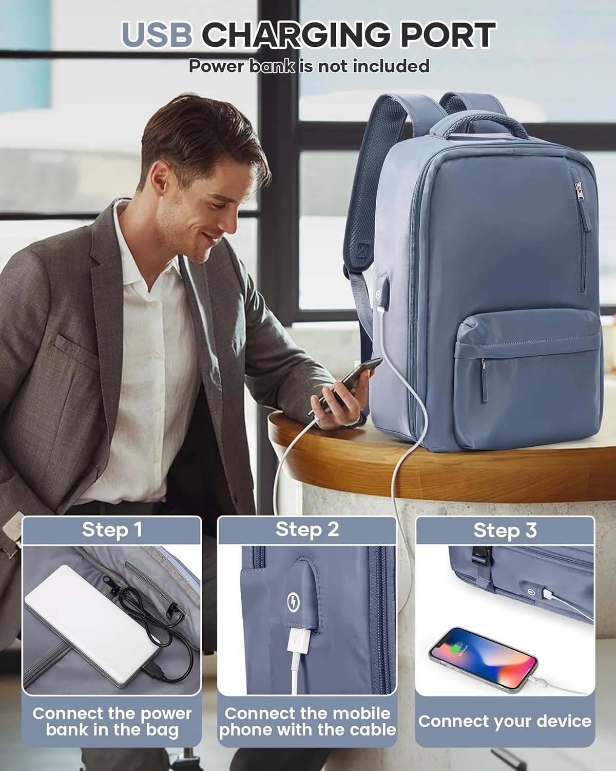 Vacuum Seal Backpack for Travel with Air Pump Vacpack Airback Carry on Flight Approved Compression Daypack Laptop Space Saver Bags Storage with Vacuum System 18x14x8 inches Travel Bag Women JewelBlue